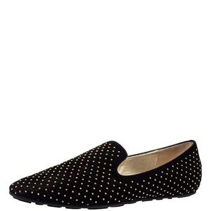 Jimmy Choo Suede Studded Loafers, Size 38